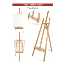 Dřevěný malířský stojan, výška 152 cm, plynule nastavitelný