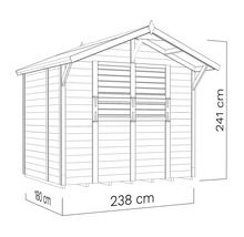 Nákres zahradního domku s rozměry