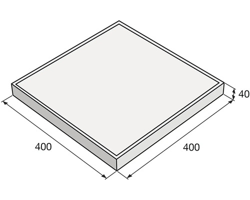 Ilustrace terasové desky 400 krát 400 milimetrů o tloušťce 40 milimetrů