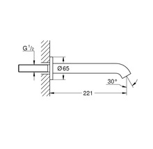 Technický výkres vodovodní baterie s rozměry