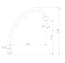 Technický výkres výtoku s rozměry