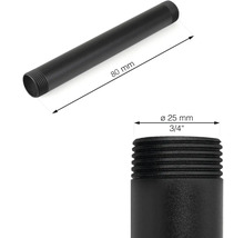 Černá trubka lampy o rozměrech 80 mm délka a 25 mm průměr