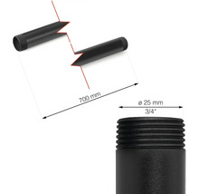 Obrázek zemního hrotu s rozměry 700 mm délky a 25 mm průměru