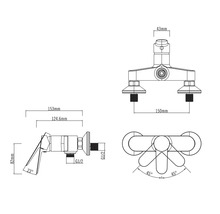 Technický výkres armatury s rozměry