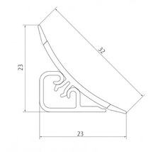 Technický nákres těsnicího profilu s rozměry