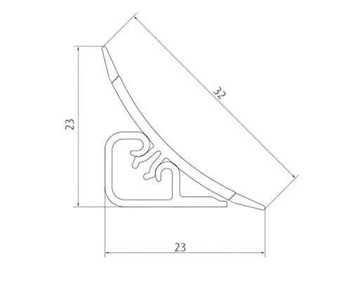 Technický nákres těsnicího profilu s rozměry