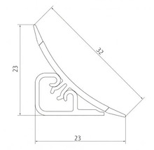Technický výkres těsnicího profilu o rozměrech 23 mm, 23 mm a 32 mm