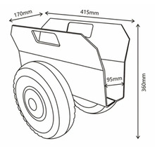 Technický výkres kolečka s rozměry