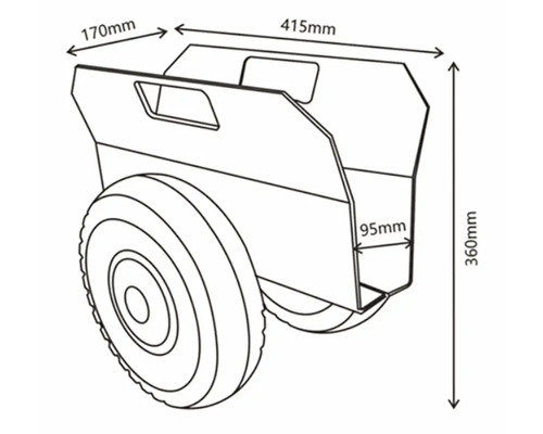Technický výkres kolečka s rozměry