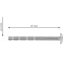 Šroub s rozměry průměr 4 mm, délka 47 mm