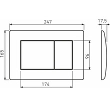 Technický výkres ovládacího panelu s rozměry