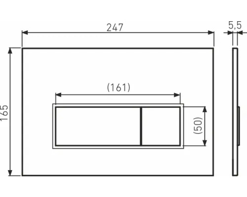 Technický výkres ovládacího panelu s rozměry