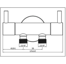 Technický výkres armatury s rozměry