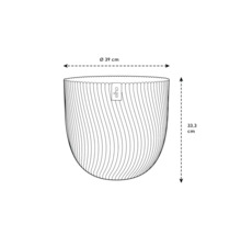 Květináč Elho s rozměry průměr 39 centimetrů a výška 33,3 centimetrů.