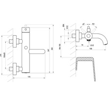 Technický výkres armatury s rozměry