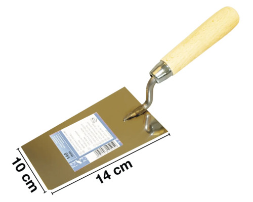 Štuková lžíce s dřevěnou rukojetí o rozměrech 14 cm x 10 cm