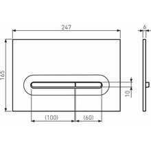 Technický nákres ovládacího panelu s rozměry