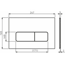 Technický nákres ovládacího panelu s rozměry
