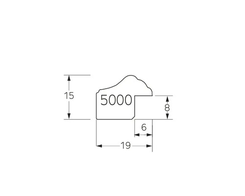 Technický nákres ozdobného profilu s rozměry
