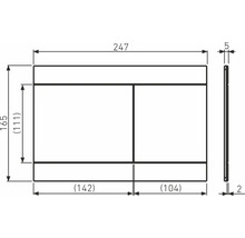 Technický výkres kusu nábytku s rozměry