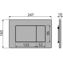 Technický výkres ovládacího panelu s rozměry