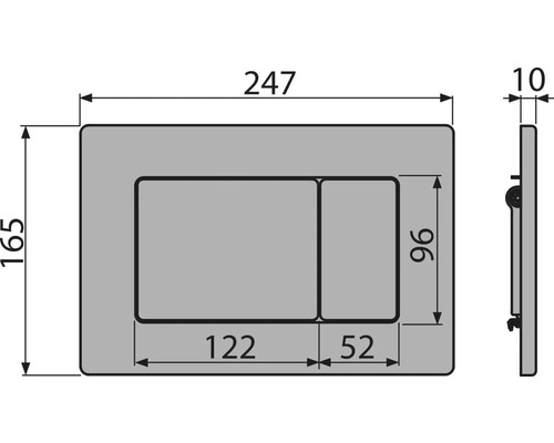 Technický výkres ovládacího panelu s rozměry