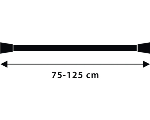 Záclonová tyč, nastavitelná od 75 do 125 centimetrů