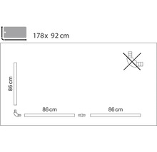 Instalační schéma sprchové vaničky o rozměrech 178 x 92 centimetrů