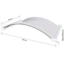 Stříška s rozměry 160 x 90 centimetrů a výškou 25 až 30 centimetrů.