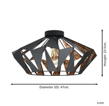 Stropní svítidlo, průměr 47 cm, výška 23,5 cm