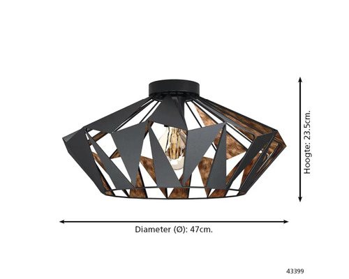 Stropní svítidlo, průměr 47 cm, výška 23,5 cm