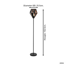 Stojací lampa o průměru 25,5 cm a výšce 152,5 cm