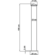 Technický nákres sloupku plotu s rozměry