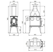 Technický nákres kamen s rozměry