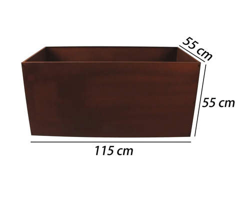 Obdélníkový květináč o rozměrech 115 x 55 x 55 cm