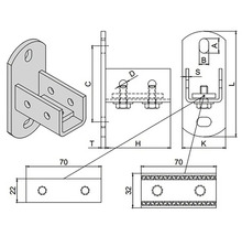 Technický nákres držáku s rozměry pro kutily