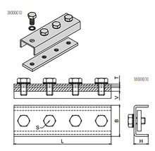 Technický nákres C-profilového spoje se šrouby