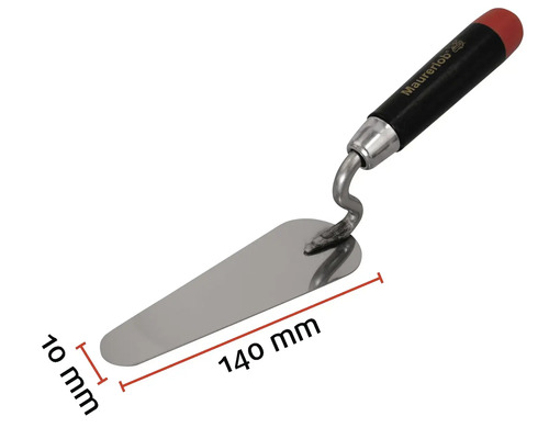 Zednická lžíce s délkou čepele 140 milimetrů a šířkou čepele 10 milimetrů