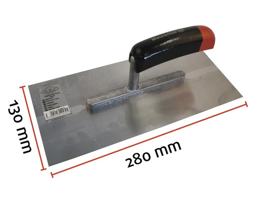 Zednická lžíce Maurer s délkou čepele 280 milimetrů a šířkou čepele 130 milimetrů.