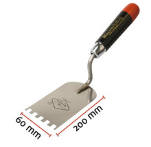 Ocelová zubová stěrka, 200 mm x 60 mm