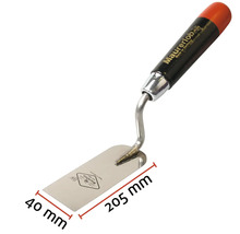 Zednická lžíce o rozměrech 205 mm délka a 40 mm šířka