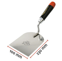 Zednická lžíce s rozměry 100 mm x 230 mm