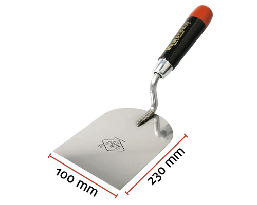 Zednická lžíce s rozměry 100 mm x 230 mm