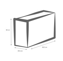Obrázek s rozměry: výška 60 cm, hloubka 39,5 cm, délka 99,5 cm