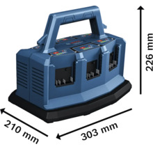 Nabíječka akumulátorů Bosch Professional o rozměrech 303 x 210 x 226 milimetrů