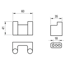 Technický výkres nábytkové úchytky s rozměry