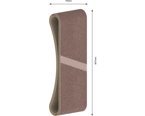 Brusný pás o rozměrech 75 mm krát 457 mm