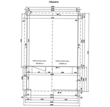 Půdorys s rozměry budovy