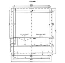 Půdorys budovy s rozměry