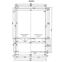 Půdorys s rozměry budovy